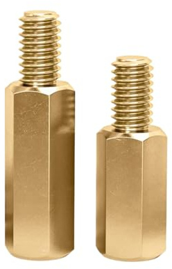 Perno prisionero de cobre de un solo cabezal de columna de cobre hexagonal M3-M6, M4x6+6mm, 10 piezas