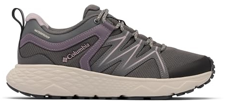 Columbia Women's Peakfreak Roam Waterproof, Waterproof Low Rise Trekking and Hiking Shoes, City Grey/Granite Purple, 5.5
