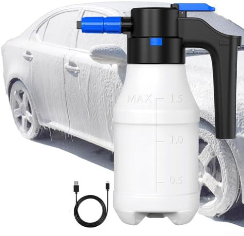 Elektrischer Auto-Schaumsprüher 1,5 l Hochdruck-Wasserflaschen-Reinigungswerkzeug Kabelloses Auto Dual-Use Schaum Sprühen Autowaschspray