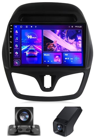 Androide 13 per Chevrolet Spark Beat 2015-2018 Controllo del Volante 9 Pollici Radio Stereo Auto HD Touch Screen GPS FM RDS Telecamera Posteriore+DVR CarPlay Android Auto 4G+WiFi(NF-3)