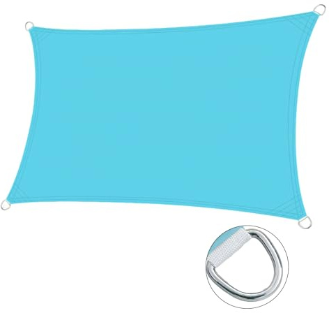 Waterproof Sun Shade Sail Canopy 95% UV Protection 2.5x3.0M Rectangle for Garden Patio Backyard Outdoor Activities with Ropes (Blue 3.0x4.0m)