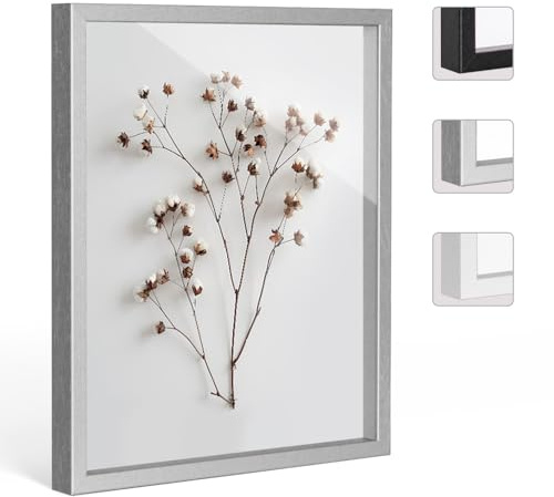 Bildershop-24 Objektrahmen FrameBox VARIO36 Mattsilber 100x100cm zum Einrahmen von Trikots, Blumen, Passepartouts etc.