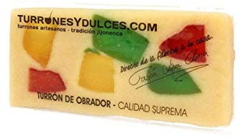 Turrón de fruta artesano hecho a mano en barra de 300g