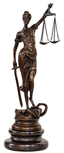 aubaho Bronzeskulptur Justitia Justizia Bronze Figur Skulptur im Antik-Stil - 24cm