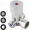 Válvula de agua fría y caliente, Super práctica G1/2 válvula de mezcla automática de agua fría y caliente control de temperatura del mezclador termostático