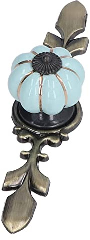 HERCHR pomelli in ceramica design antico, 2 pezzi Pomolo per Mobile zucca, Maniglia per Armadietto con Viti per Porte Armadietti Cassetti e Guardaroba Accessori Mobili(Blu)