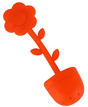 Tea Infuser Flower Silicon Tea Infuser Strainer for Loose Leaf Grain Tea Cups, Mugs, and Pots(1PCS Red)