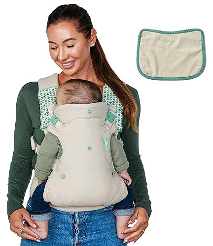 Infantino Flip Advanced 4-in-1 Nature & Nurture Babytrage, Ergonomisch, Umwandelbar, mit Blickrichtung Nach Innen und Außen, Vorne und Hinten Tragbar für Neugeborene bis Kleinkinder von 3,6-14,5 kg