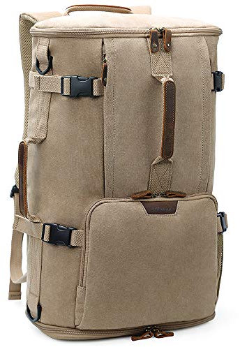 G-FAVOR 40L Reiserucksack Handgepäck Rucksack Groß Herren Damen, Canvas Rucksack für 15,6-17,3 Zoll Laptop, für Reise Arbeit Freizeit Schule Trekking Wandern