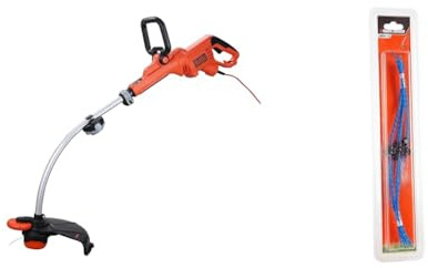 BLACK+DECKER Electric Strimmer Grass Trimmer 900 W 35 cm with Wheel Edge Guide and Adjustable Second Handle GL9035-GB & Black and Decker A6489 10 HDL-Fden 2,4mm, passend fr GL8033, GL9035 1 Red