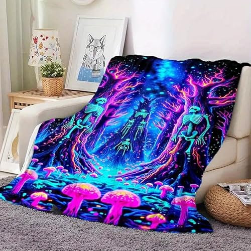 YZQGLHP Kuscheldecke 150x200 Dunkler Totenkopf Kuscheldecken Falten Beständig Weich Flanell Flauschige Decke für Fernsehen, Auf Dem Sofa/Bett Faulenzen