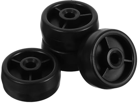 TOPPERFUN 4 Ruedas de Repuesto Operación Suave para Equipo de Fitness, Rodillos de Plástico Negro para Estática y Cinta de Correr en Gimnasio o Casa