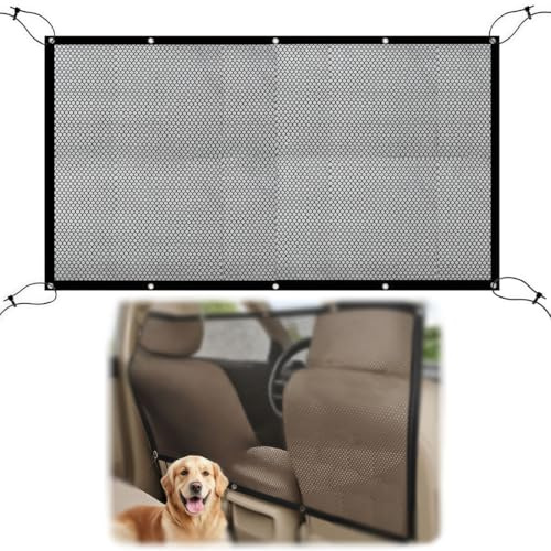 COYUN 1 pcs Barrière De Voiture pour Chien - Filet De Séparation De Voiture avec Corde, Grille de séparation pour Coffre de Voiture, Barrière de siège arrière, Convient pour SUV Et Petite Voiture