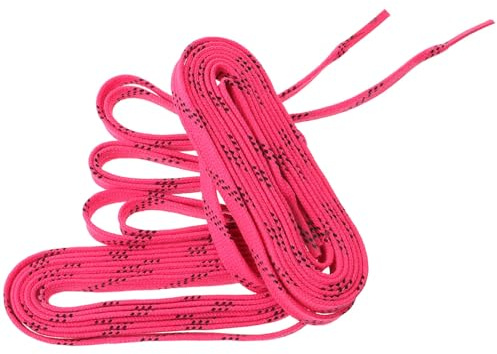 SKISUNO Agujetas Enceradas para Patines de Hockey sobre Hielo Cordones Planos Resistentes Alta Fáciles de Instalar para Patinaje sobre Hielo Portes de Invierno de Rosa