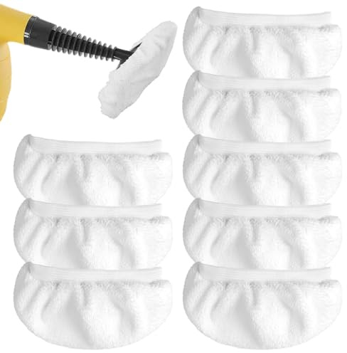 Zolventiq 8 Microfibre Steam Cleaning Cloths, Washable Replacement Cloths, Handheld Steam Cleaner Accessories for Cleaning Floors, Glass, Windows, Walls
