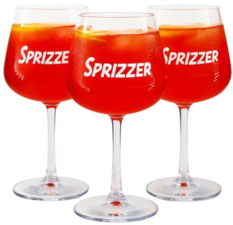 Sprizzer - Set Bicchieri Spritz x3, Bicchieri Plastica Rigida Lavabili, per Sprizzer Machine per lo Spritz, per Aperitivo, Infrangibili ed Eleganti, in Tritan, 10x10x17 cm, Made in Italy