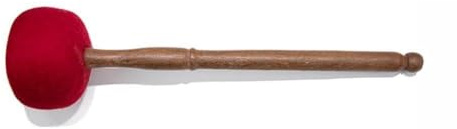Gettimore Maillet en bois avec tête en coton pour la méditation tibétaine, prise en main confortable, taille S, 24 x 5 cm, rouge, taille L