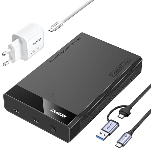 BENFEI Alloggiamento HDD/SSD SATA da 3,5/2,5 pollici, design senza attrezzi, supporta HDD da 20 TB e UASP