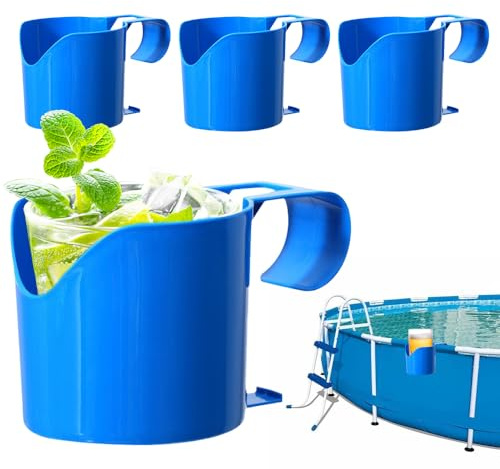 Mineup 4 Piezas Portavasos Junto a La Piscina, Soportes para Bebidas De Piscina, Portavas De Plástico Junto a La Piscin, Portavasos Piscin Desmontable para Fiestas De Verano En La Pisci