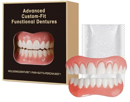 1 Set Dentaduras Postizas Ajustables, Dientes Postizos Temporales, Multifunción Dientes Postizos Set,Carillas Dentales Arriba Y Abajo, Con 10 G De Cemento Dental, Unisex