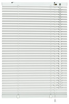 Gardinia Alu-Jalousie, Sicht-, Licht- und Blendschutz, Wand- und Deckenmontage, Alle Montage-Teile inklusive, Aluminium-Jalousie, Weiß, 60 x 130 cm (BxH) 7746