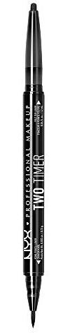 NYX PROFESSIONAL MAKEUP Two-Timer Dual Ended Eyeliner, Eyeliner Pencil, Jet Black