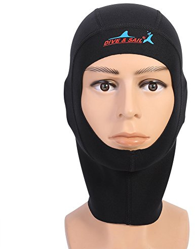 1/3Mm Bib Hood Diving Neoprene Scuba Snorkeling Wetsuit Hood Surf Divers Hat for Men Women (S(1Millimeter)) Scuba Hood Diving Hood