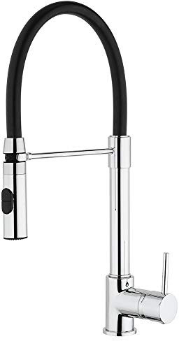 Paini – Rubinetto Miscelatore Monocomando Cucina, Lavello, Cromato, Leva laterale orientabile, con Attacco Doccia Automatico, Design moderno, interamente prodotto e lavorato in Italia