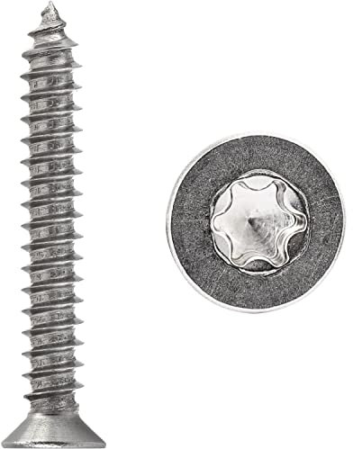 FASTON® Blechschrauben mit Senkkopf und Innensechsrund 4,2x38 mm Edelstahl A2 V2A (50 Stück) DIN 7982/ ISO 14586 Form C mit Spitze Selbstschneidend TORX TX
