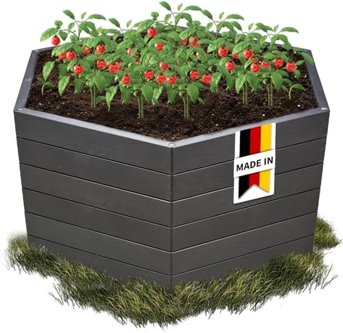 Garantia Ergo Hochbeet XL 75 Stone, inkl. Flora Wassersparsystem - Blumentopf, Hochbeete für Garten, Pflanzkübel Groß Außen, Blumenkasten, Blumentopf Hoch, Blumenkübel, Blumenkübel Outdoor