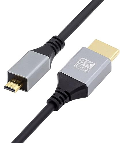 chenyang Cavo HDMI 2.1, HDMI maschio a micro HDMI maschio 8K @ 60Hz 4K @ 120Hz 48Gbps ultra alta velocità placcato oro 1m per TV, monitor, computer
