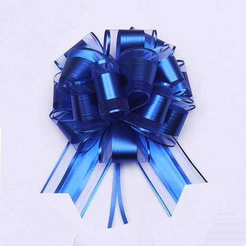 Grande fiocco regalo, 6 pezzi Grande fiocco regalo con nastro regalo, fiocco tirato ø 18 cm, fiocco gigante regalo, grande fiocco pull per decorazioni auto matrimonio compleanno Natale, fiocchi