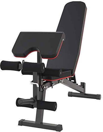 Zusammenklappbare Trainingsbank, Bankdrücken für Gewichtheben, mit Beinstrecker und Beincurl, Gewichtheben im Fitnessstudio, maximale Belastung 300 kg