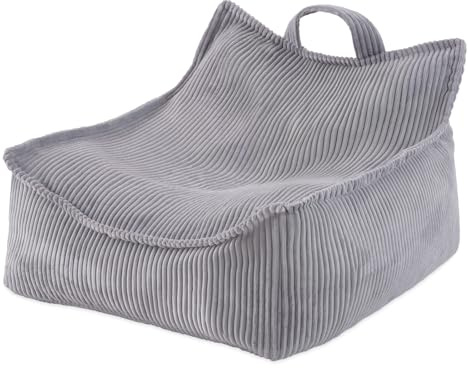 MISIOO sittsäck barn – stor sittsäck – stor väska för barn – manchestermaterial – 77 x 67 x 50 cm – tvättbart tyg – handtag för enkel transport – stabil och mjuk konstruktion – premiumkvalitet