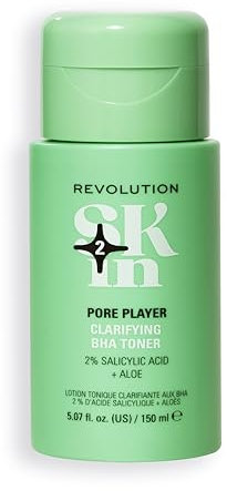Revolution SKin, Pore Player Clarifying Toner, Tonico Viso Purificante con Acido Salicilico, Esfolia Delicatamente, Vegano e Cruelty-Free, 150ml