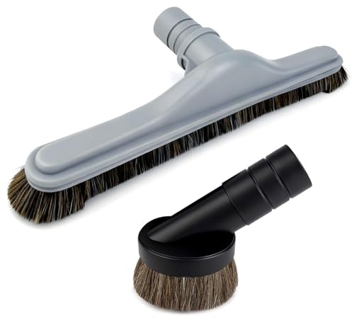 NHNDDFD NIJUL Horsehair Vacuum Floor Brush Compatible with ProTeam Vacuum Backpack and Hoover Vacuum C2401,14 Attachment for Commercial Cleaner+ 3 Round Dusting Brush, Part #101446
