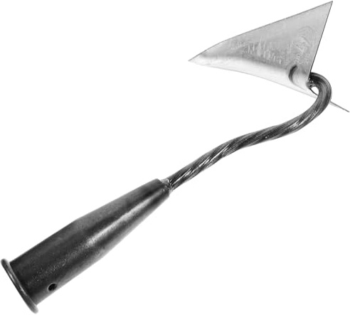 Housoutil Houe Triangulaire Petite Taille en Acier Inoxydable Blanc Outil de Jardinage Multifonction pour Ameublir la Terre et Épandre du Accessoire de Tête de Houe Pratique 1 Pièce
