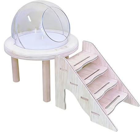 Generisch Hamster-Katzentoilette | Kleintiertoilette – Transparente Hamstertoilette mit Leiter, für Rennmäuse, Igel, Fellpflege, Graben, Käfig, Lebensraumdekoration