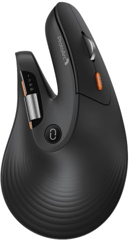 ProtoArc EM11 Pro ergonomisk vertikal mus med sidorullning, anpassningsbara knappar, 2 x Bluetooth 2,4 G trådlös, uppladdningsbar vertikal trådlös mus för kontor PC/Mac/Windows/Linux