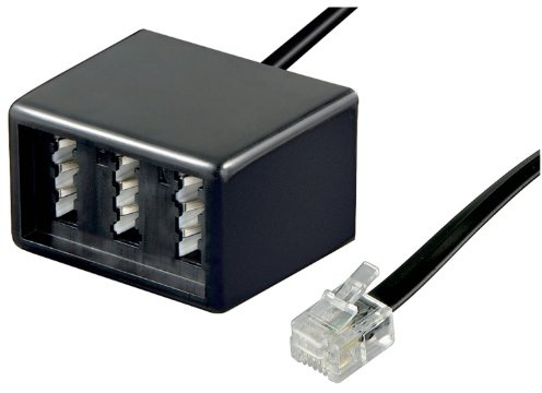 goobaytelefon Adattatore (RJ11 maschio a TAE prese NFF) nero 3 pezzi