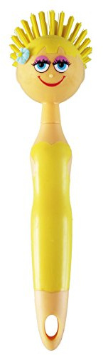 haug bürsten Spülbürste - Reinigungsbürste ideal für Töpfe oder Geschirr - Farbe: Citron - Maße: 5 x 5 x 24 cm