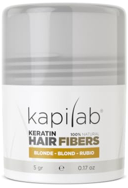 Kapilab Streuhaar Blond, Premium Haarpuder zur Haarverdichtung Haarfasern für Dünner Werdenes Haar Keratin Haarpulver Mehr Volumen Hair Fibers für Männer und Frauen - 5 gramm