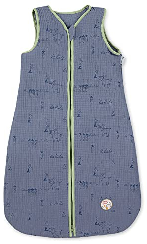 Musselin-Schlafsack 70cm Emmis Garden blau
