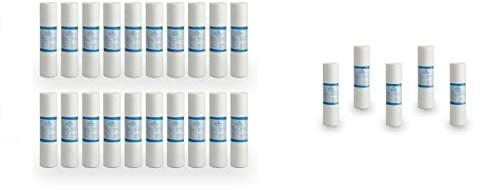 Bellerofonte Sedimentfilter 10 Zoll 10 Mikron Entfernt Sand, Schlamm, Rostpartikel und hängende Verunreinigungen bis zu 10 Mikron aus Polypropylen 20 Stück + 5 gratis