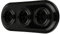 Unterputz Porzellan Retro Steckdose 3-fach, All-in-One, Serie PR1 schwarz