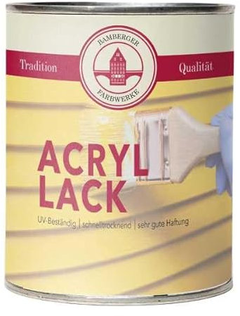Bamberger Farbwerke Acryllack, Buntlack für Innen und Außen (Hellbraun glänzend, 750ml)