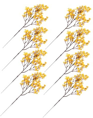 BIUDECO 8piezas Gypsophila Artificial De Flores De Aliento De Bebe Falsas Realistas para Decoración De Bodas y Fiestas Hogar o Evento