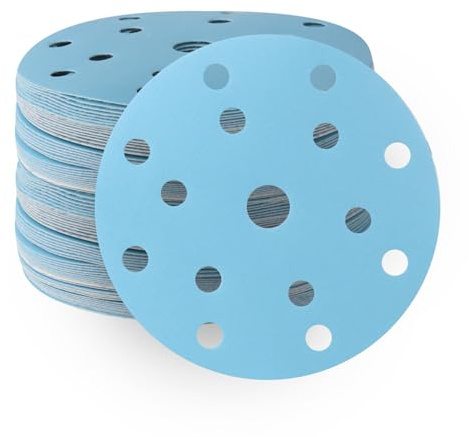 FASTPLUS 50 Disques Abrasifs 150 mm, Grain 400, pour Ponceuse Excentrique | Matériau Céramique Disque Poncage 150 mm, Idéal pour le Bois, le métal, la Réparation Automobile et les Travaux de Bricolage
