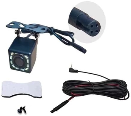 Telecamera Retromarcia Per Auto HD A 4 Pin Telecamera Retromarcia 12LED Visione Notturna Videocamera Grandangolare Parcheggio 170 Gradi Telecamera telecamera backup(12-6)