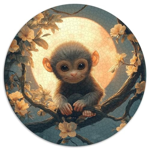 1000pcs (67.5x67.5cm) Luna Llena Rompecabezas Monito Entre Flores De Bricolaje para Adultos Y Multitud De 14 Años En Adelante